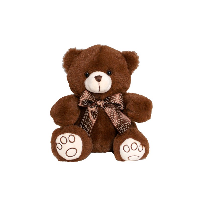 Plüschbär 20cm braun mit großer Masche Plüschbär 20cm braun mit großer Masche